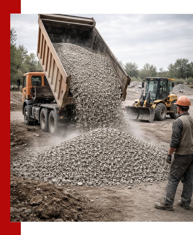 Доставка щебня в Гусе-Хрустальном крупными и мелкими фракциями