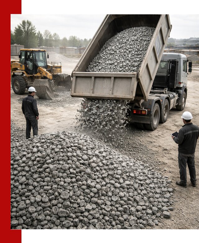 Доставка гранитного щебня фракции 20-40 в Гусе-Хрустальном