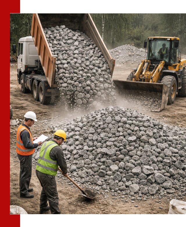 Гранитный щебень фракция 70-150 доставка в Гусе-Хрустальном