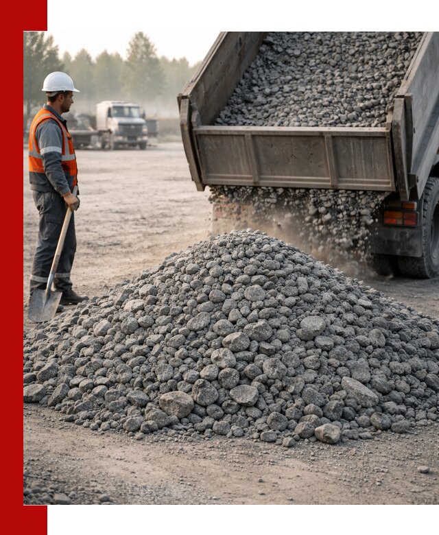 Гранитный щебень фракции 100–201 для строительства в Гусе-Хрустальном