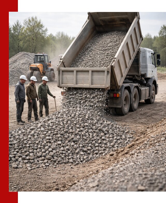 Доставка гравийного щебня фракции 70-120 в Гусе-Хрустальном
