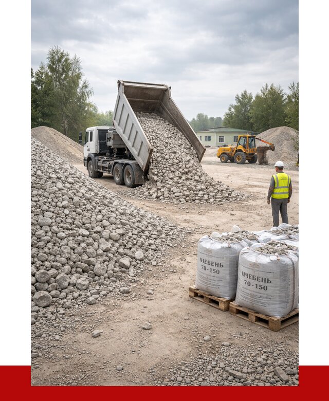 Известняковый щебень фракция 70-150 в Гусе-Хрустальном от 1337 р. | ПРОНЕРУДГсь