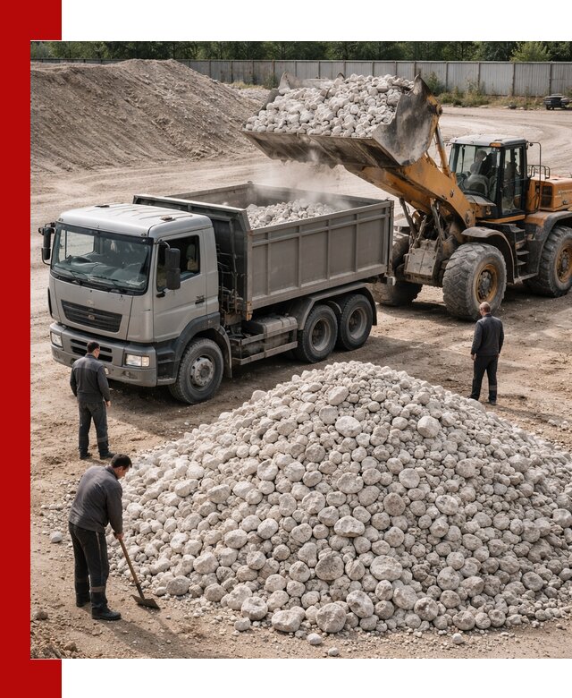 Известняковый щебень фракция 70–150 с доставкой в Гусе-Хрустальном