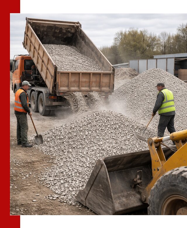 Доломитовый щебень фракции 5-20 с доставкой в Гусе-Хрустальном