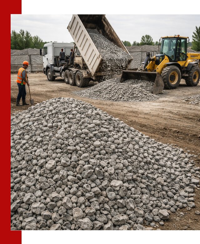 Доставка бетонного щебня фракции 40-70 в Гусе-Хрустальном