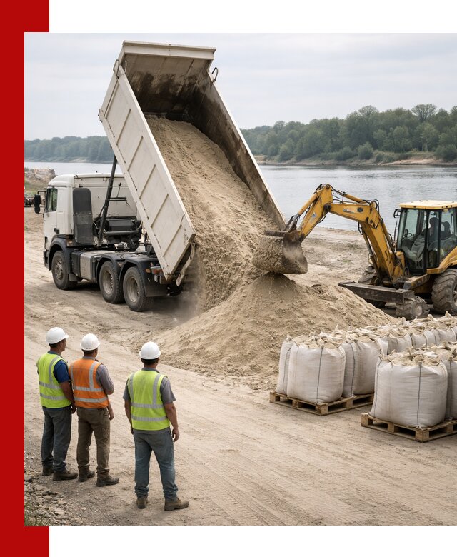 Доставка речного песка в Гусе-Хрустальном самосвалами и погрузкой
