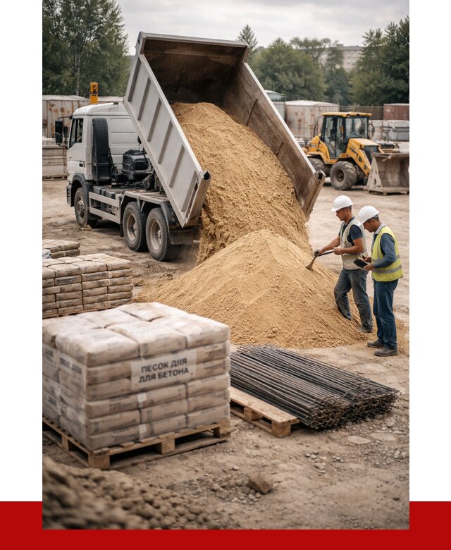 Песок для бетона в Гусе-Хрустальном от 2675 р. с доставкой, ПРОНЕРУДГсь