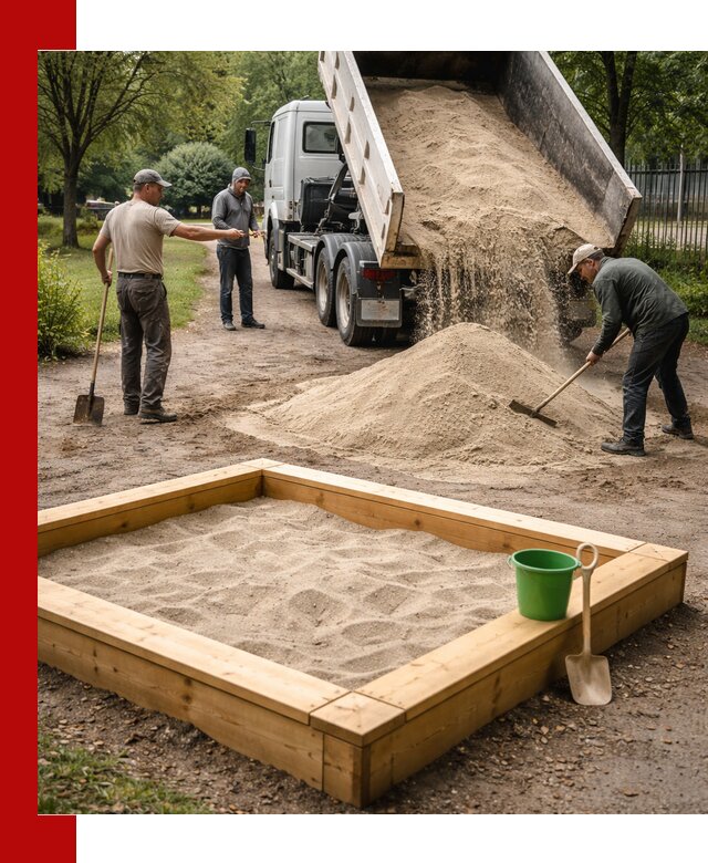Песок для песочницы с доставкой в Гусе-Хрустальном недорого и чистый