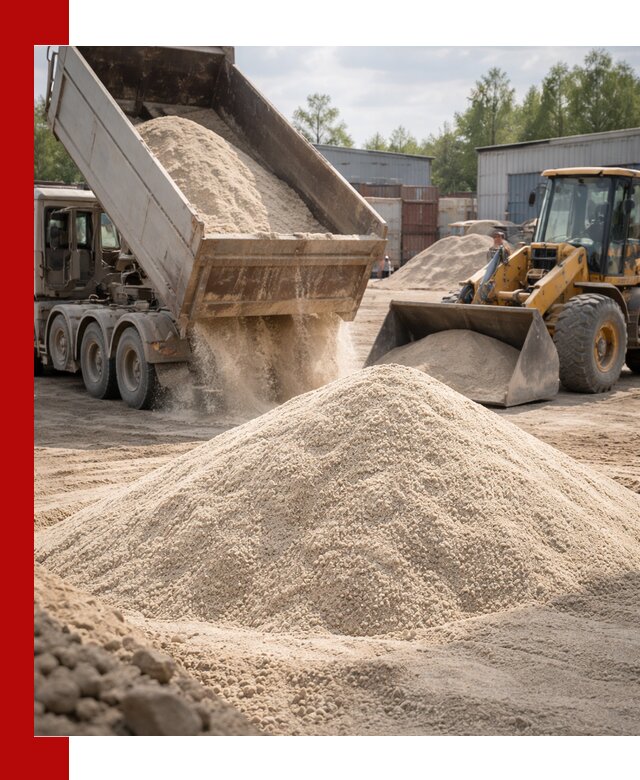 Кварцевый песок с доставкой в Гусе-Хрустальном для строительных работ