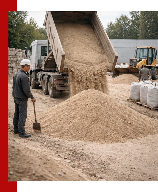 Кварцевый песок фракция 0–3 мм с доставкой в Гусе-Хрустальном