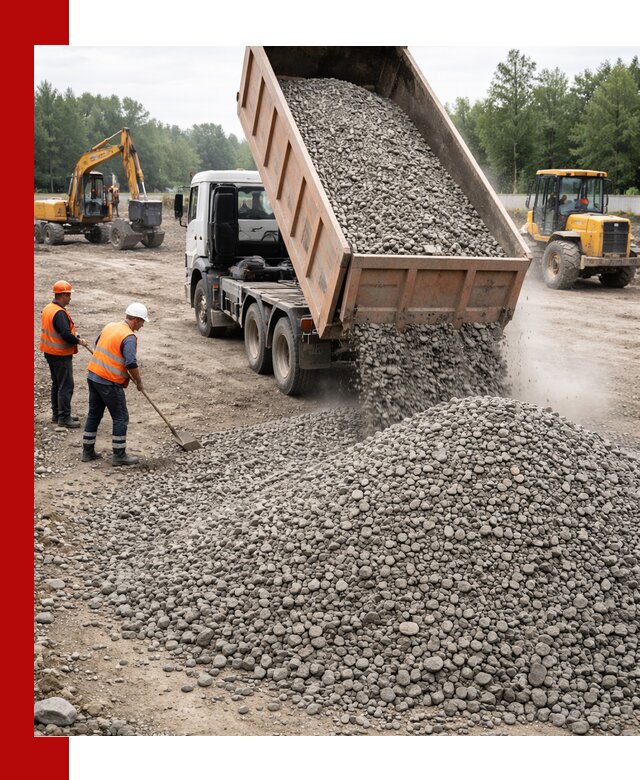 Доставка гравия фракции 40-70 в Гусе-Хрустальном оптом и в розницу