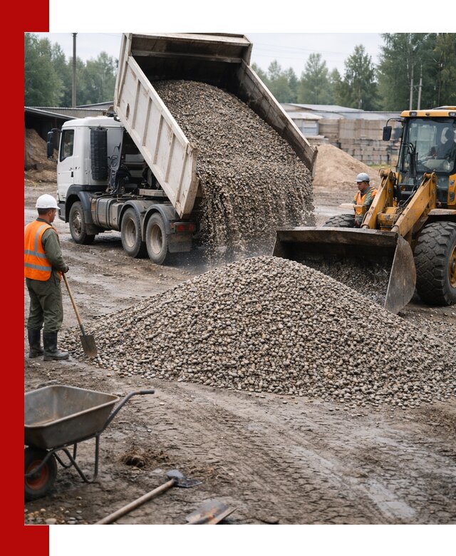 Мытый гравий с доставкой в Гусе-Хрустальном от карьера до участка