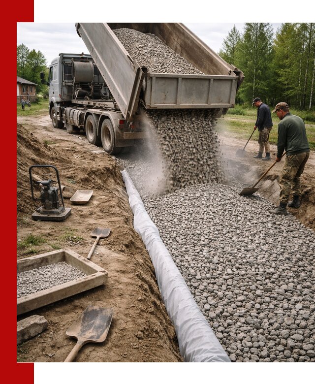 Гравий для дренажа с доставкой в Гусе-Хрустальном качественный и недорогой