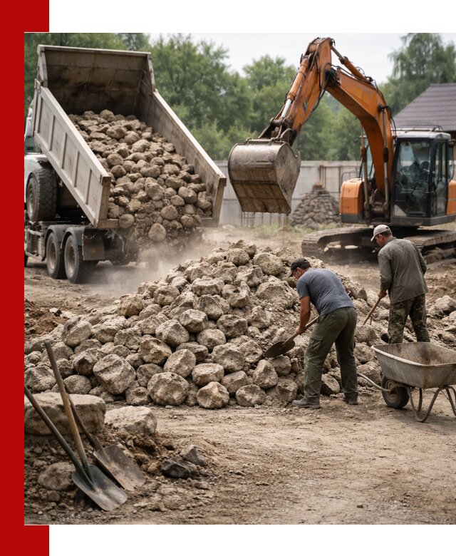 Доставка и разгрузка бутового камня в Гусе-Хрустальном