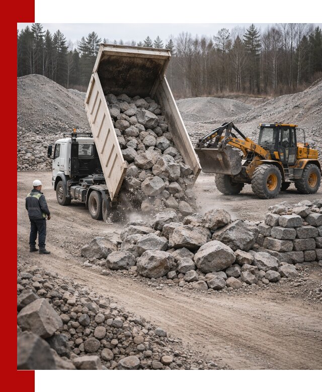 Доставка и продажа бутового гранитного камня в Гусе-Хрустальном