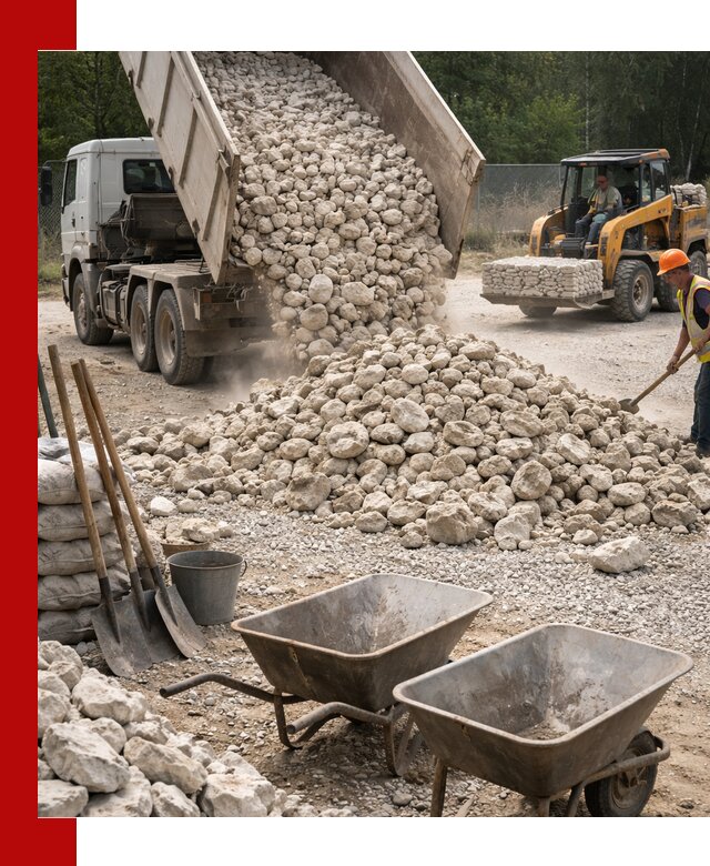 Доставка и продажа бутового известнякового камня в Гусе-Хрустальном