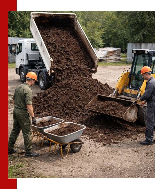 Доставка торфо-земляной смеси в Гусе-Хрустальном для огорода и ландшафта