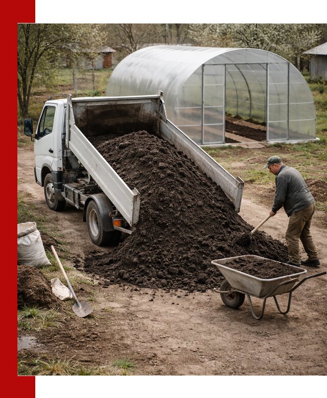 Чернозем для теплицы с доставкой в Гусе-Хрустальном