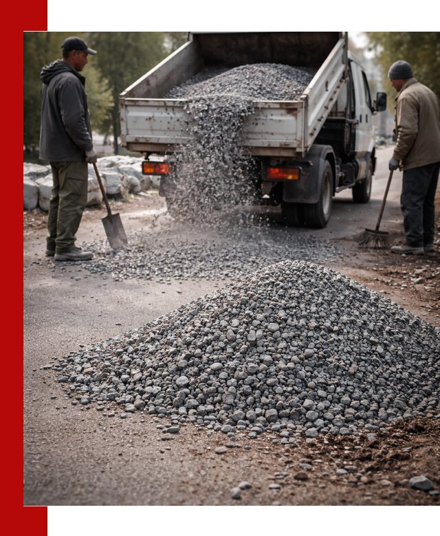 Гранитная крошка для посыпки дорог и тротуаров в Гусе-Хрустальном