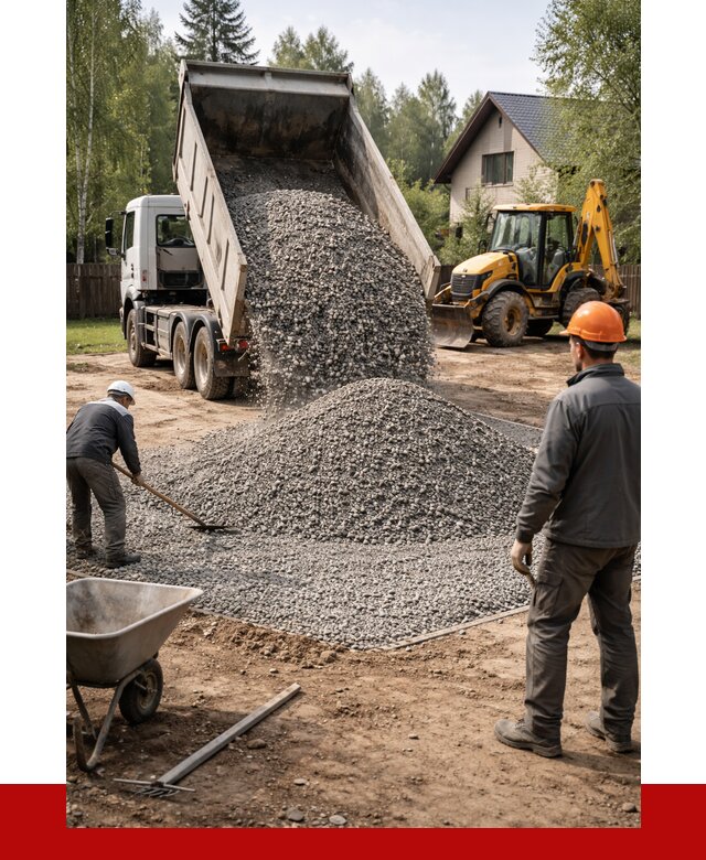 Отсыпка участка щебнем в Гусе-Хрустальном от 6954 р. ПРОНЕРУДГсь